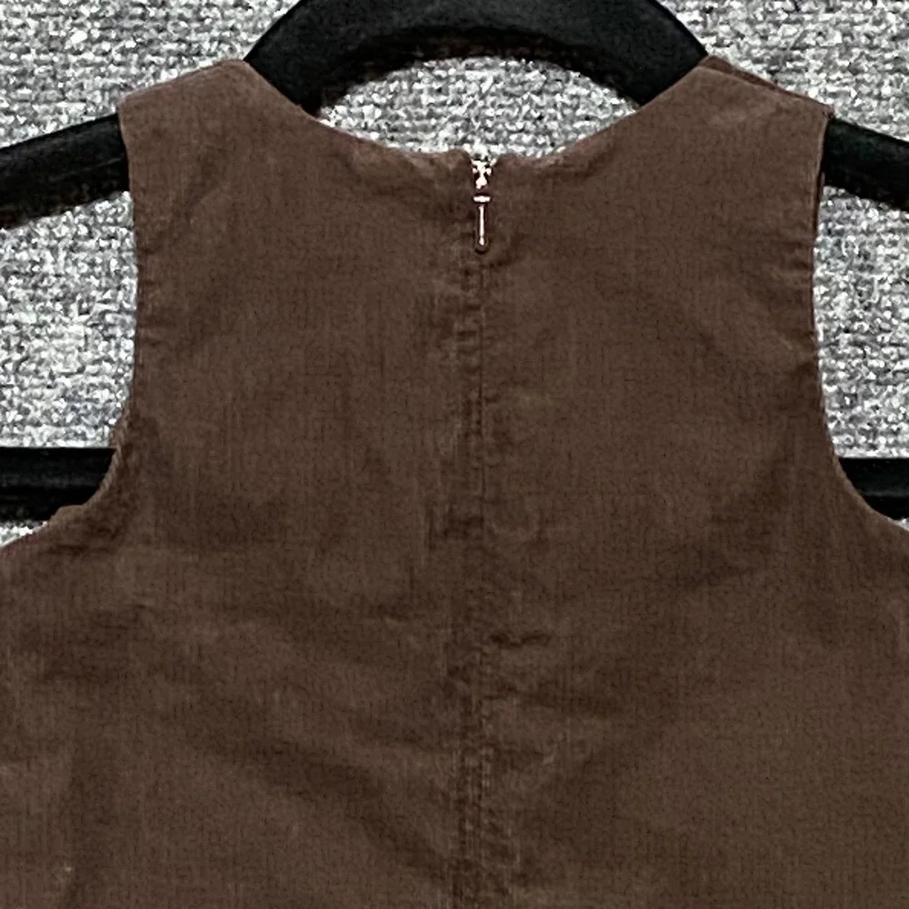 Pottery Barn Kids Brown Corduroy Pinafore Dress 12-18‎ Months Bow Detail Holiday